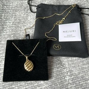 Mejuri croissant locket necklace, gold vermeil